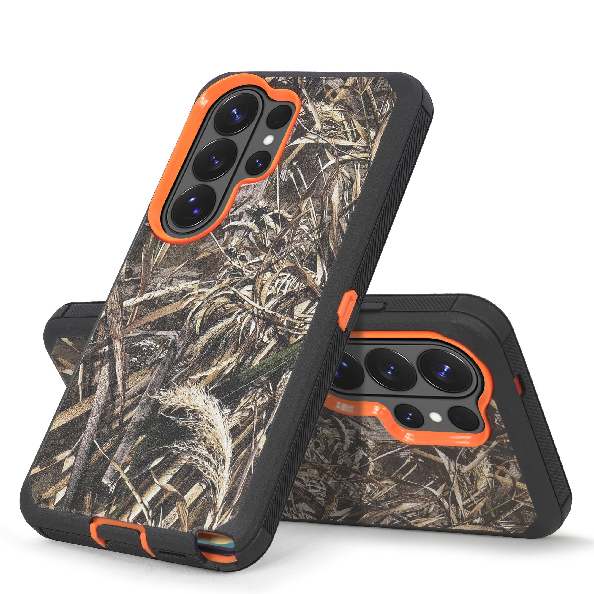 Funda compatible con Samsung Galaxy S26 Plus con protector de pantalla integrado, funda de clip para cinturón, resistente a los golpes, cubierta resistente de cuerpo completo, camuflaje