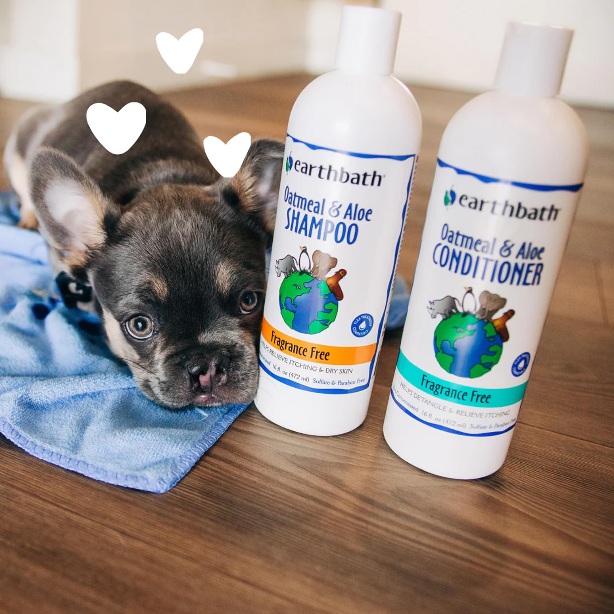 Earthbath Fragancia Libre Perro champú, 472 ml, Avena y Aloe