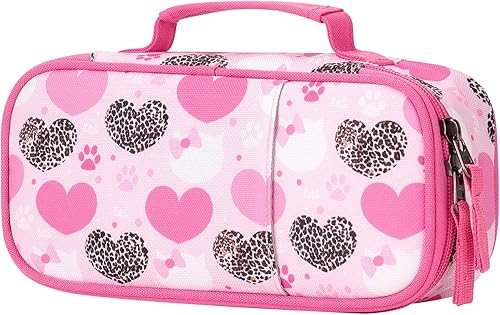 Choco Mocha Estuche para lápices de gatos para niñas, estuche suave para lápices para niños de jardín de infantes, color rosa, Rosa gato., Escuela