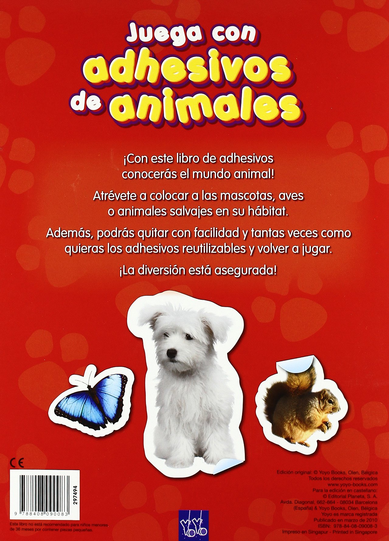 Juega con adhesivos de animales (rojo)
