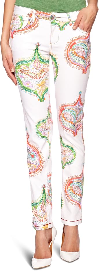 Desigual - Pantalón para Mujer, Color Blanco, Talla 26: Amazon.es: Ropa