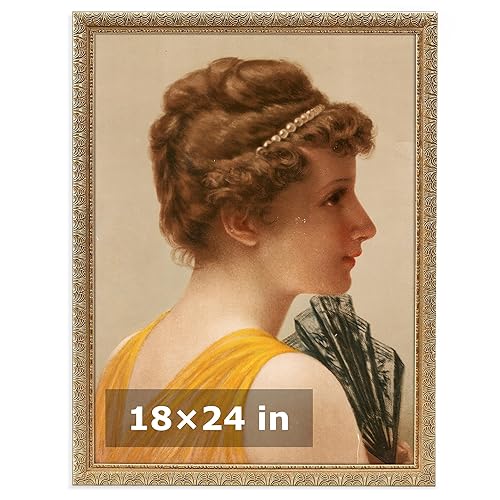 HLiWEGNS Vintage Gold 18x24 Frame, Single Frame, Wood Poster Frame