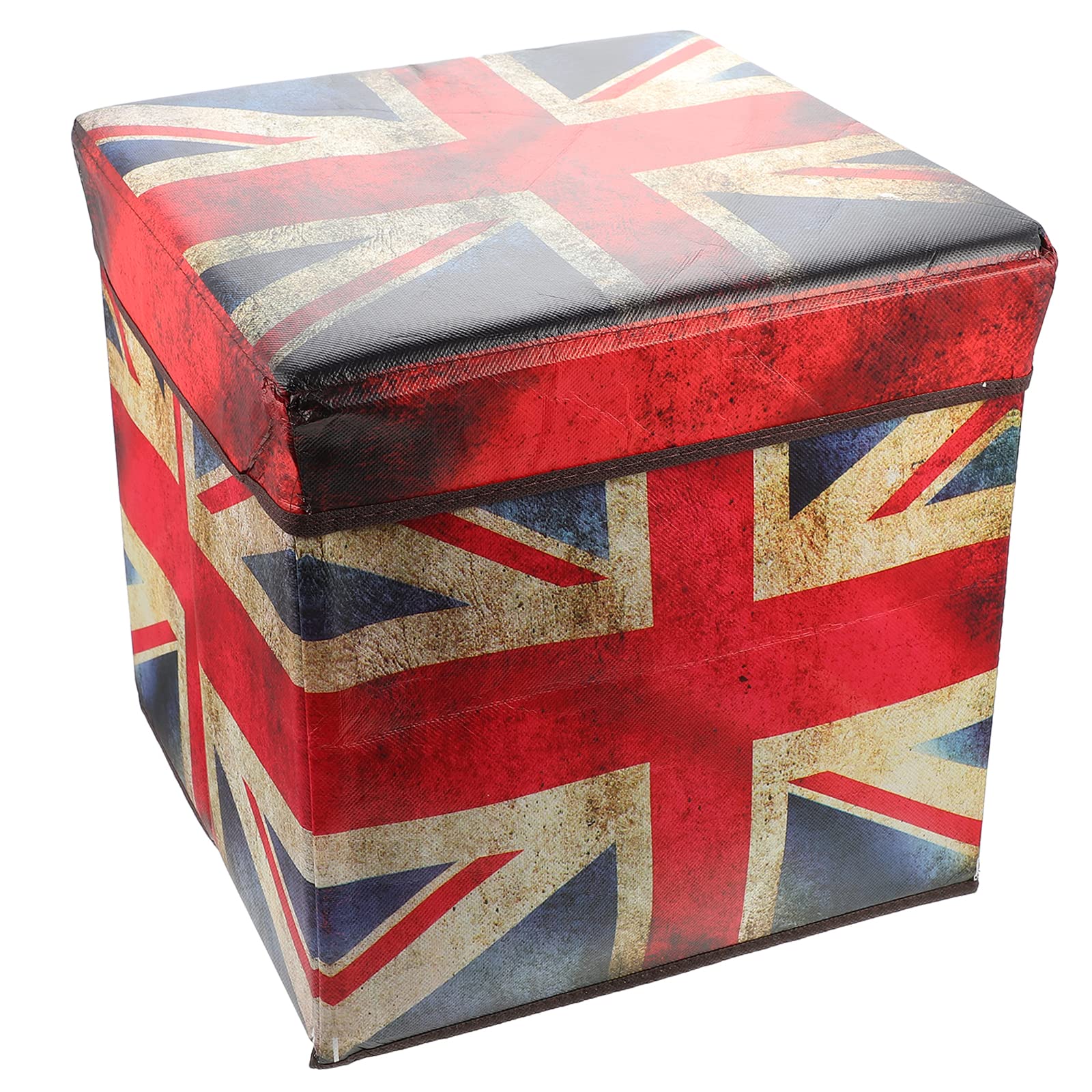 TOPBATHY Fahne Aufbewahrungsbox Aufbewahrungshocker Osmanischer Hocker Fuß Aufbewahrung Von Osmanischen Hockern Osmanischer Bankwürfel Für Wohnzimmer Falten Flagge MDF Kind Spielzeug