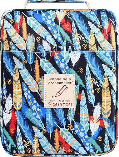 qianshan Ranura para estuche para lápices, capacidad para 202 lápices de colores o 136 bolígrafos de gel con cierre de cremallera, organizador de