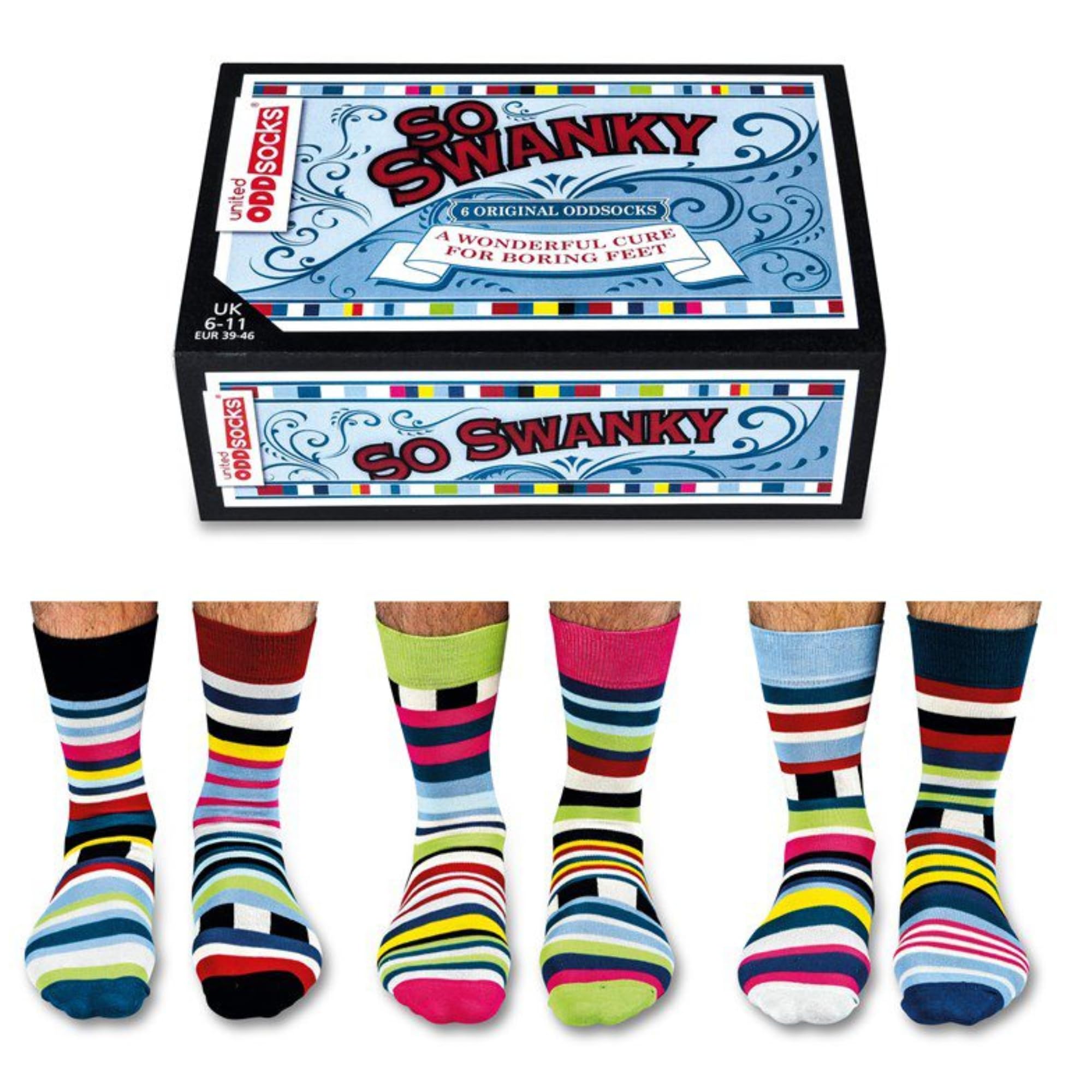 United Oddsocks Men's Odd Dino Gift Pack - 6 Socks