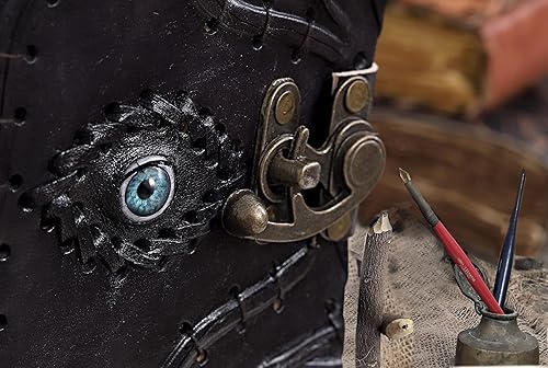 Vista 30 de Libro de hechizos Hocus Pocus, libro de hechizos Hocus Pocus, regalos de utilería, decoraciones de Halloween, decoración de cuero, diario de Negro