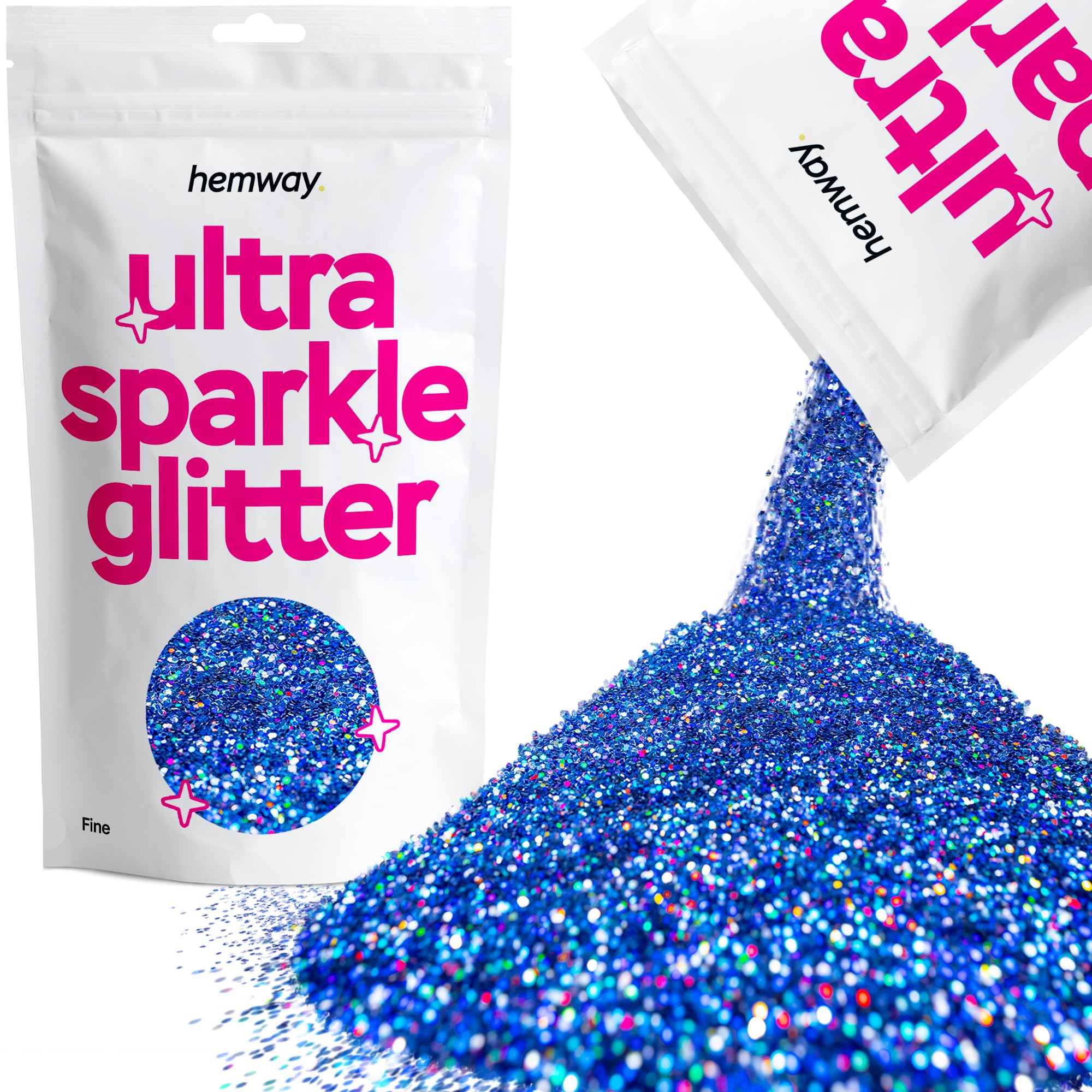 Hemway Ultra Sparkle Glitter Baby Pink Iridescent 100g Fine | Glitter for Arts & Craft, Makeup, Nail Art, Crafting, Card Making, Sparkle Decoration — view 98