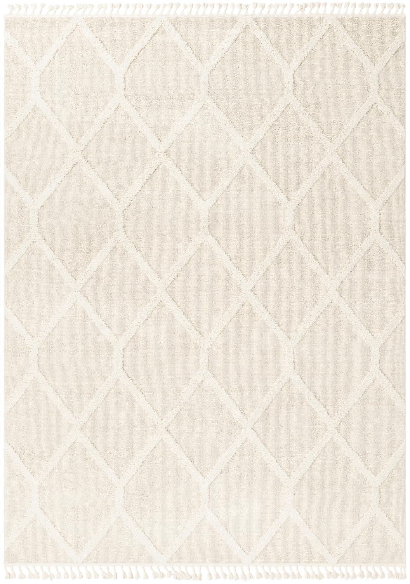 Rugs.com Boho Collection Rug – 9x12 Ivory Medium-Pile Rug Perfect for Living Rooms, Large Dining Rooms, Open Floorplans