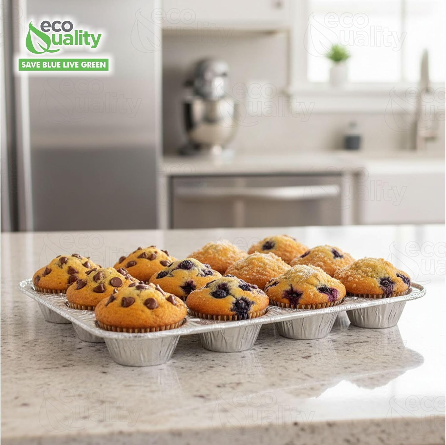 Aluminum 12 Cup Muffin Pan - Disposable Aluminum Cupcake Pans - Muffin Tin Great for Baking Cupcakes, Mini Muffins, Small Pies - Heavy Duty, Durable Reusable Recyclable - Bake Sale Pans Bulk (30)