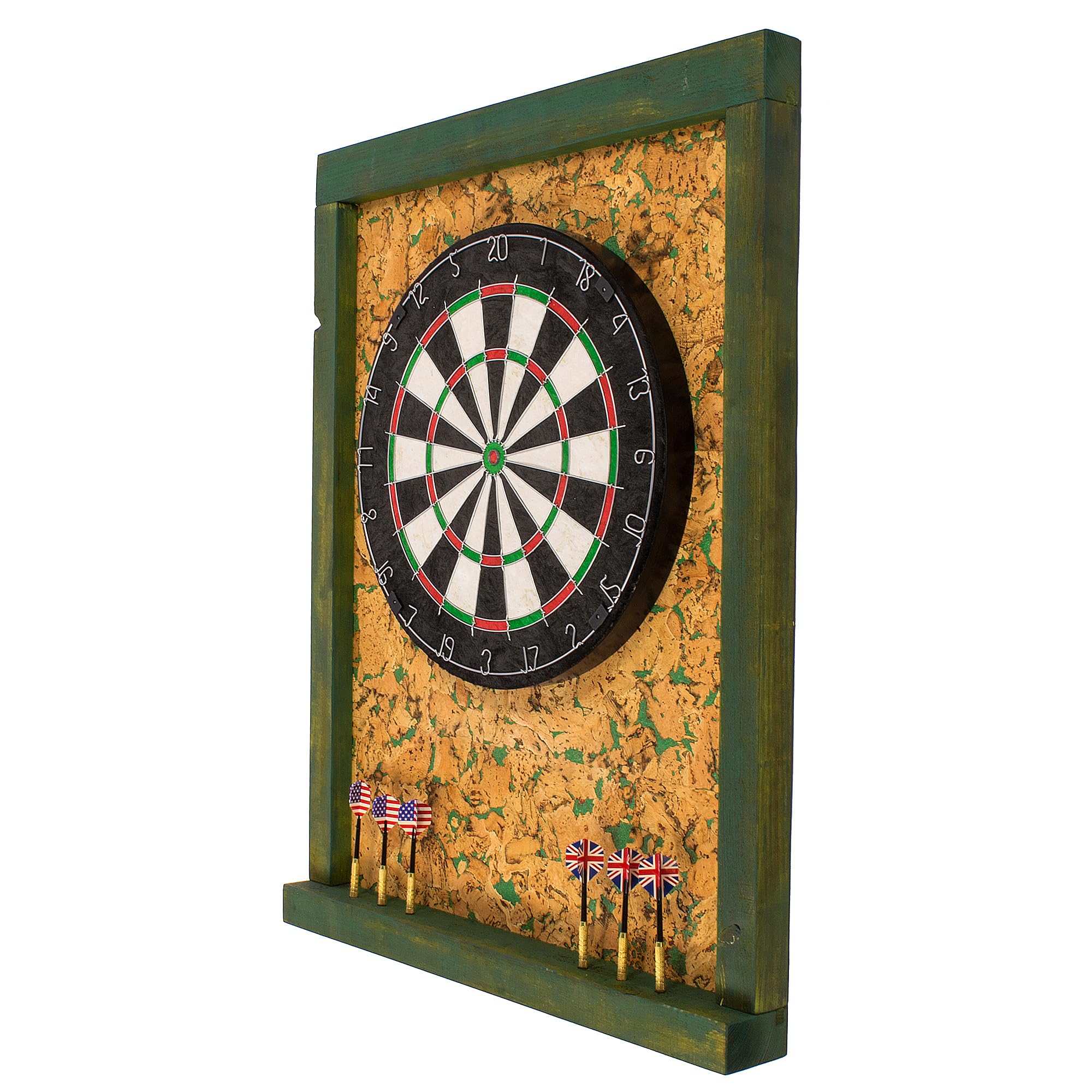 Protezione da parete Premium Dart Surround in legno e sughero (verde)