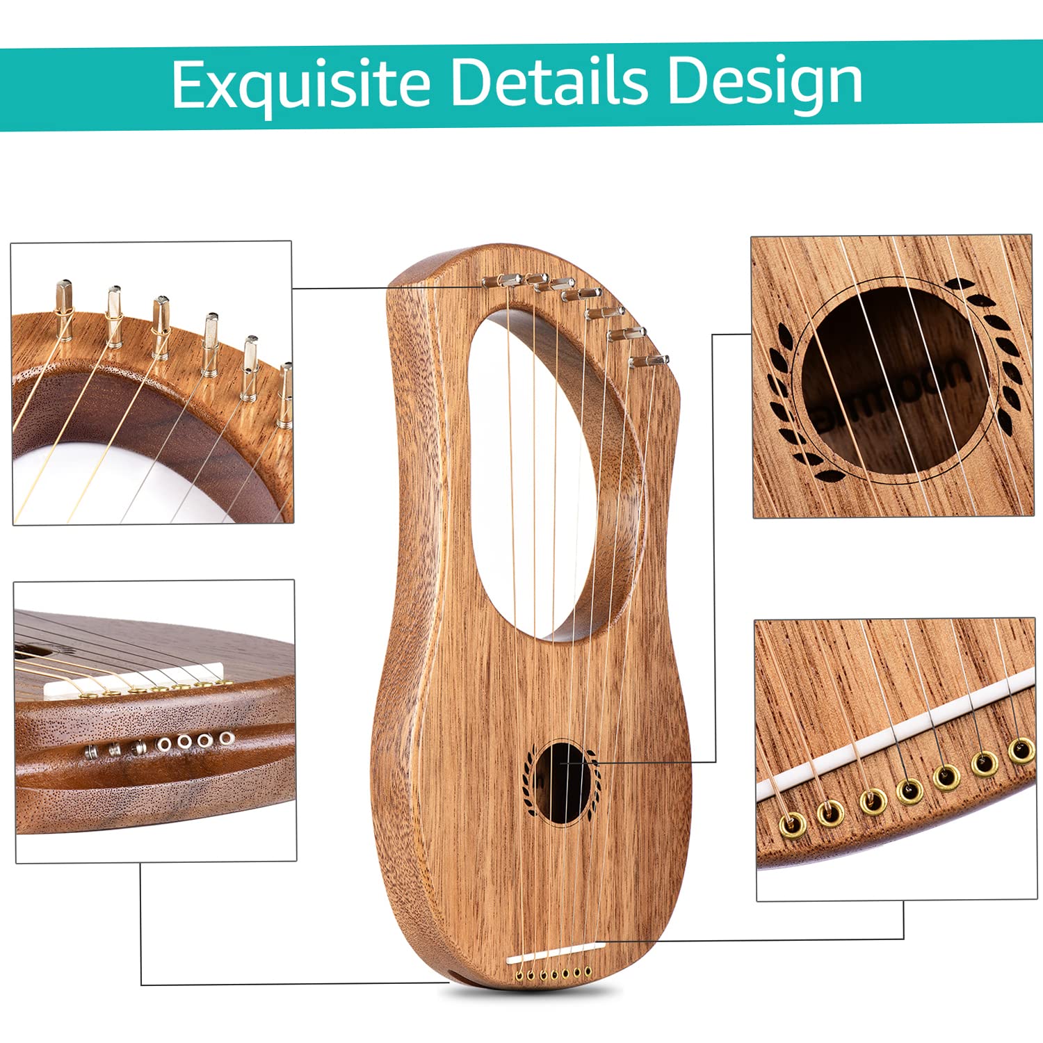 Amazon.co.jp: 7弦ライアーハープ 古代スタイルのライアー