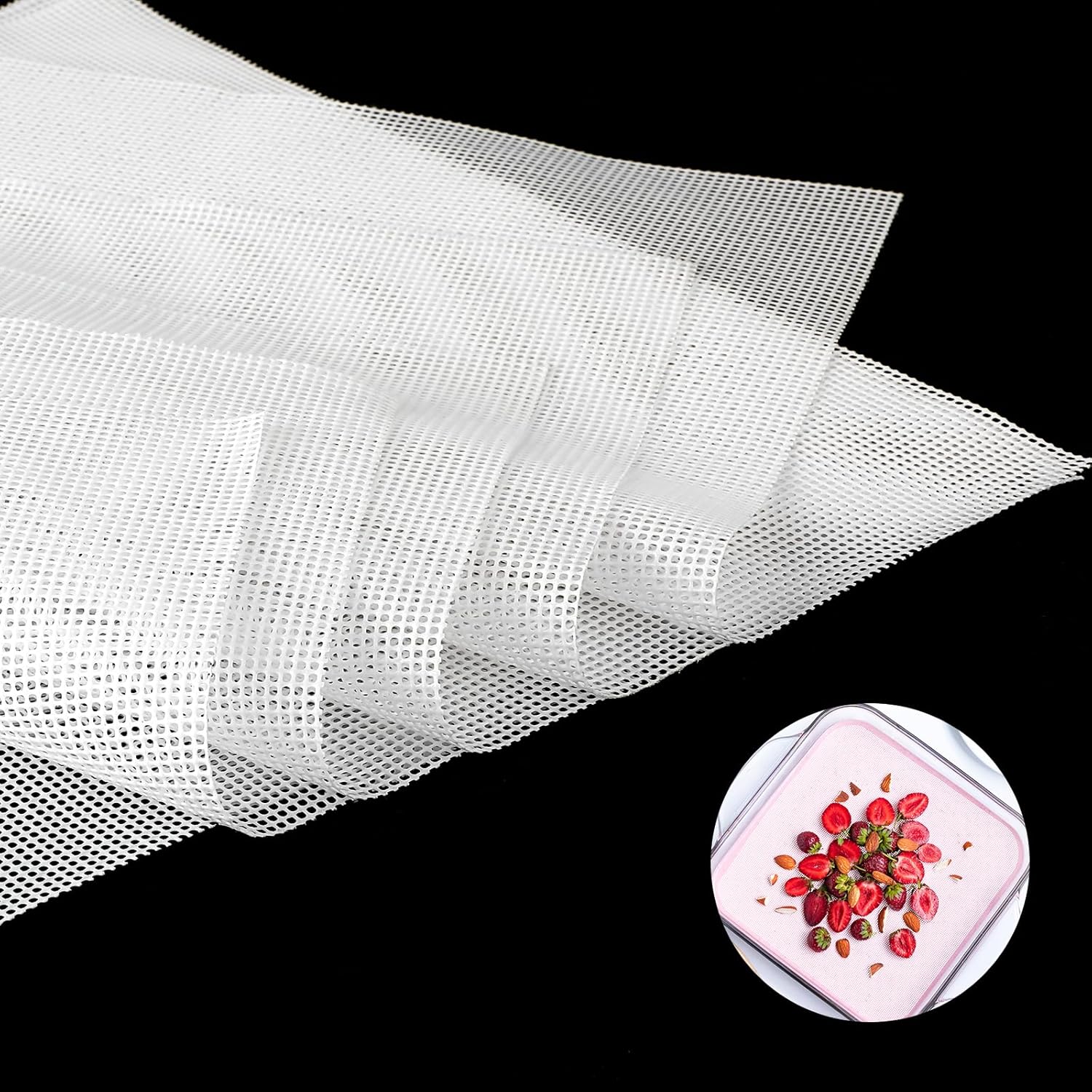 6Pack Silicone Mesh Dehydrators Sheets, Reusable Steamer