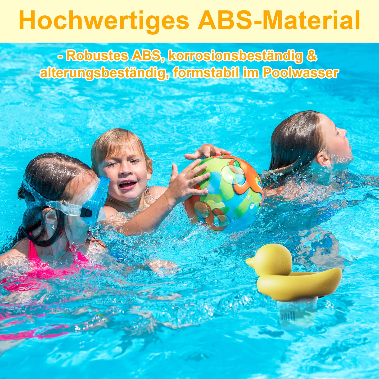 Dosierschwimmer Pool Chlordosierer ABS Chlorspender mit Einstellbarer Dosierung,Pool Chlor Schwimmer Chlor Dosierschwimmer Chlorschwimmer Ente-förmiger Pool Zubehör für Wasserpark,Spa(17*12.5cm)