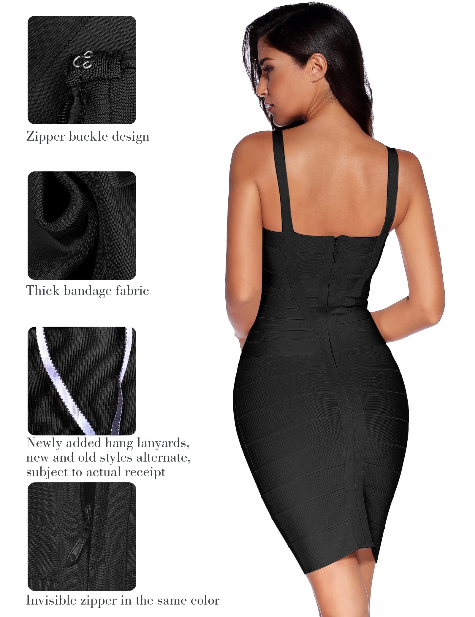 meilun Les Femmes Bodycon Rayonne Sangle Robe sans Manches.