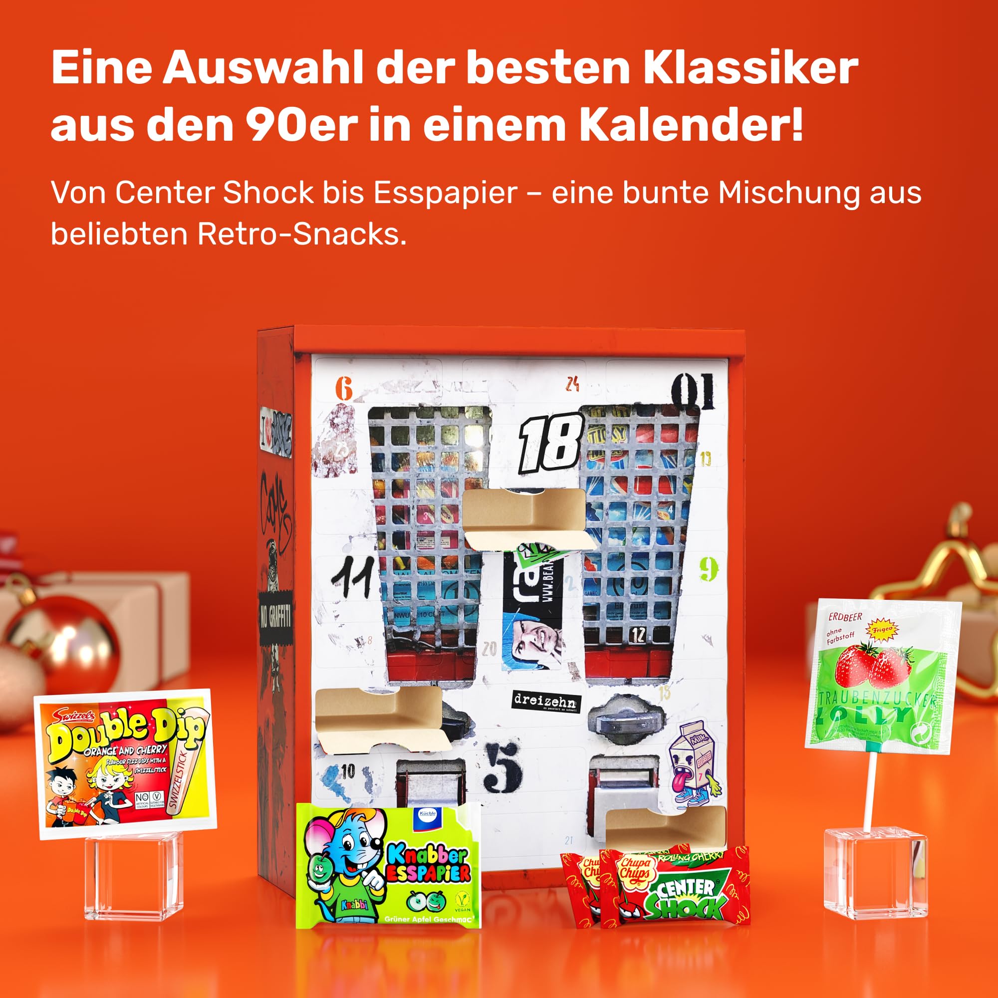 BOXILAND® Nostalgie Adventskalender Süßigkeiten 2025 [RETRO VINTAGE] – 24x Süßigkeiten aus den 80ern, 90ern & 2000ern – Adventskalender zum Naschen & Erinnern – Handverpackt in Deutschland