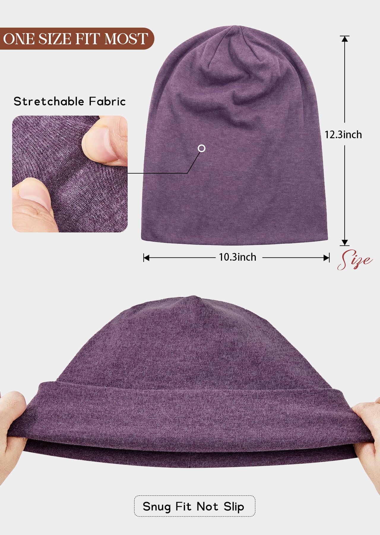 Berretto per uomo/donna Slouchy Beanie Cappelli Hip Hop Skull Cap Baggy elegante leggero