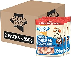 Good Boy - Chicken and Calcium Bones - Dog Treats - Made With 100% Natural Chicken Breast Meat -Low Fat Dog Training Treats, 350 gm (Pack of 3)