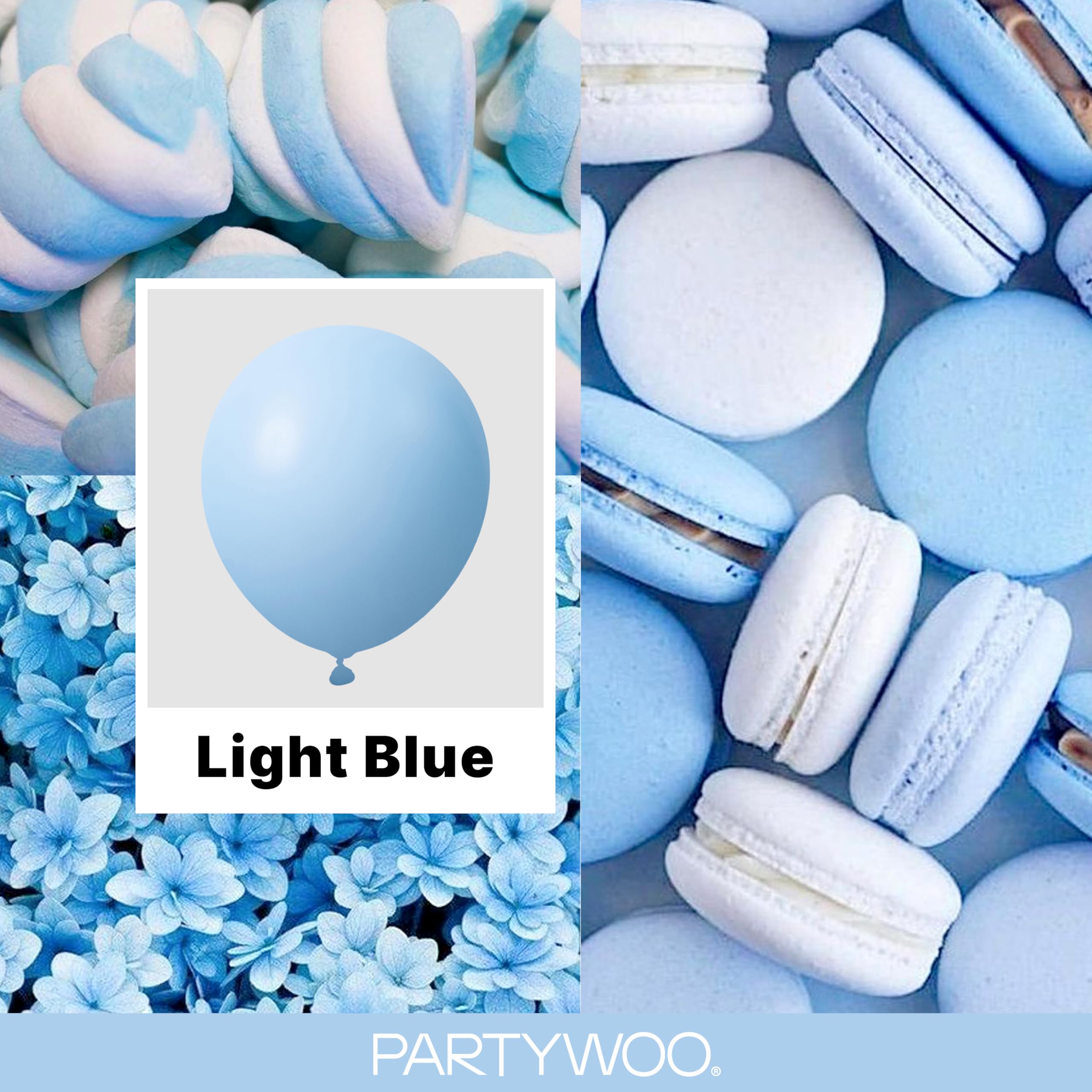 PartyWoo Blue Balloons 140pcs Different Sizes of 18 12 10 5 Inch Balloon Arch Kit Garland for Birthday Gender Reveal Boy Baby Shower Graduation Bachelorette Party Decorations Blue-Y4 — view 2