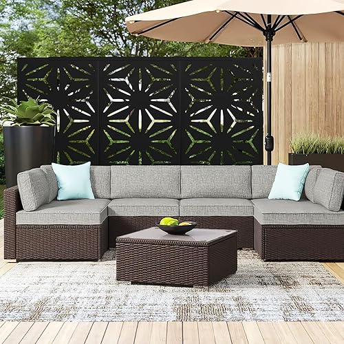 Miniatura 6 de Elevens Pantalla de privacidad para exteriores, pantalla de privacidad mental y paneles de privacidad al aire libre, material de acero galvanizado