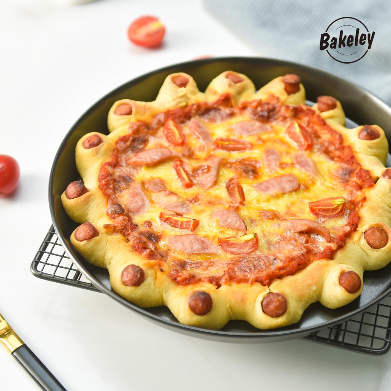 Pizza Baking Pan, 10-Inch Carbon Steel Non-Stick Pie Pan Deep Dish Bakeware Oven Baking Mold (Black) - Image 9