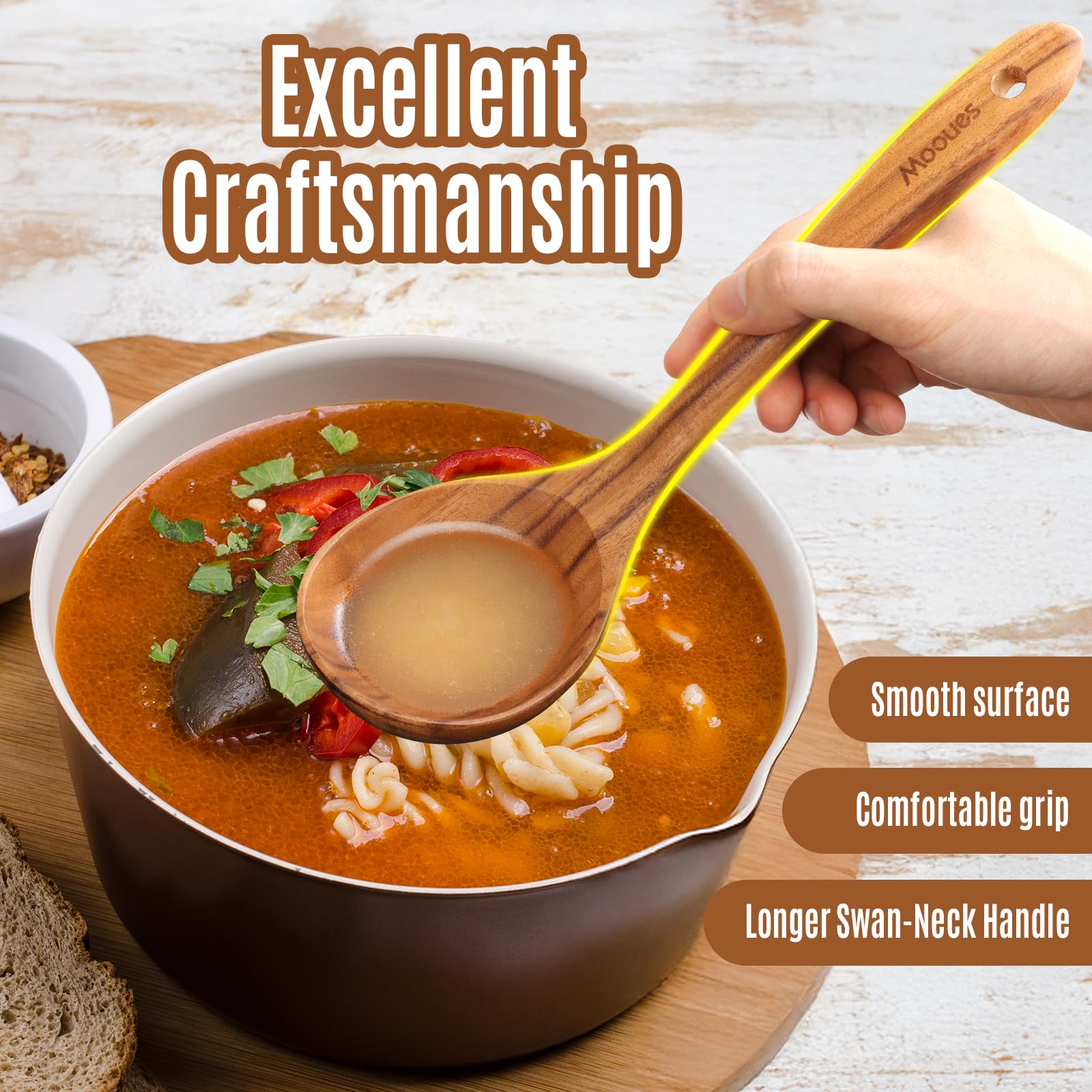 Juego de utensilios de cocina de madera, herramientas de cocina de 12 piezas
