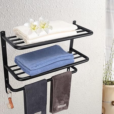Amazon.com: Winmien 3-Tier Bathroom Towel Shelf with Tower Bars ...