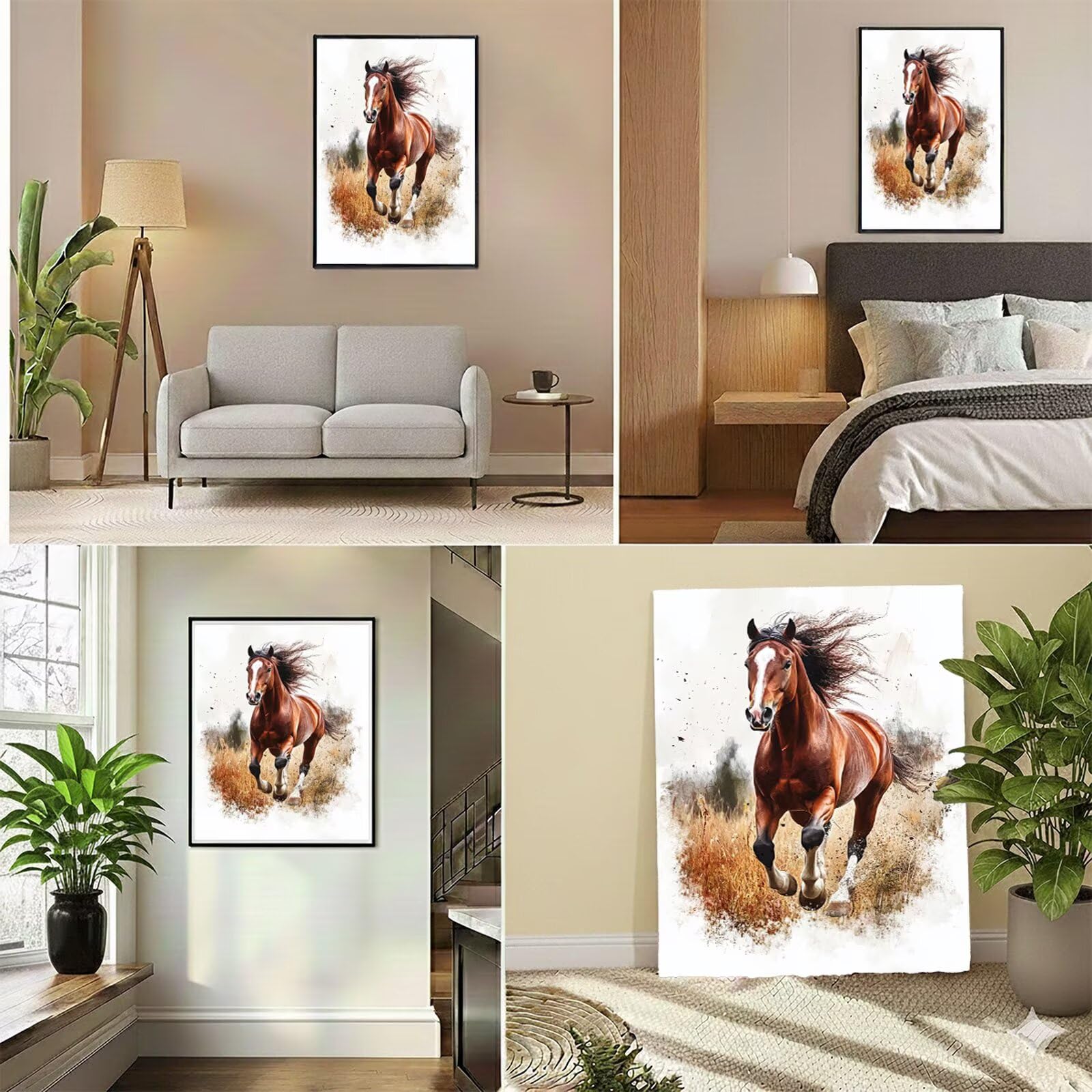 Dipingere con i Numeri Adulti Cavallo Dipingere con i Numeri Retrò Paint by Numbers Hobby Creativi Adulti Fai Da Te Tela di Pittura a Olio Kit, Decorazioni Donna Regalo 60x90cm Senza Cornice Y3-1157
