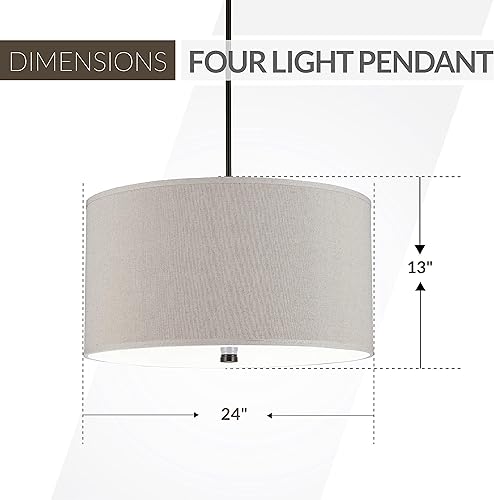 Miniatura 3 de Generation Lighting 65262EN3-710 Dayna - Colgante de cuatro luces, colgante moderno, bronce