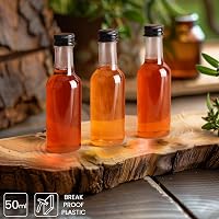 BELLE VOUS 24 db Mini Műanyag Palack Tetővel - 50ml Üres Kiszerelő Flakón Szeszes Italhoz - 24 pack 2