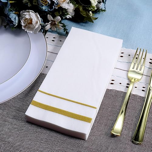 Miniatura 17 de FOCUSLINE 200 servilletas de baño desechables de tacto de lino, toallas de papel suave y absorbente, toallas de mano de papel similar a la tela