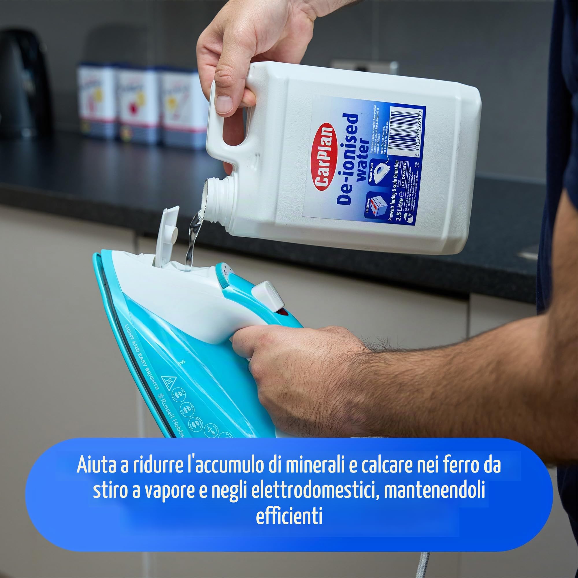 CarPlan Acqua Deionizzata, Adatta a Batterie e Ferri da Stiro a Vapore, Classe di Efficienza Energetica A+++, 2.5 Litri