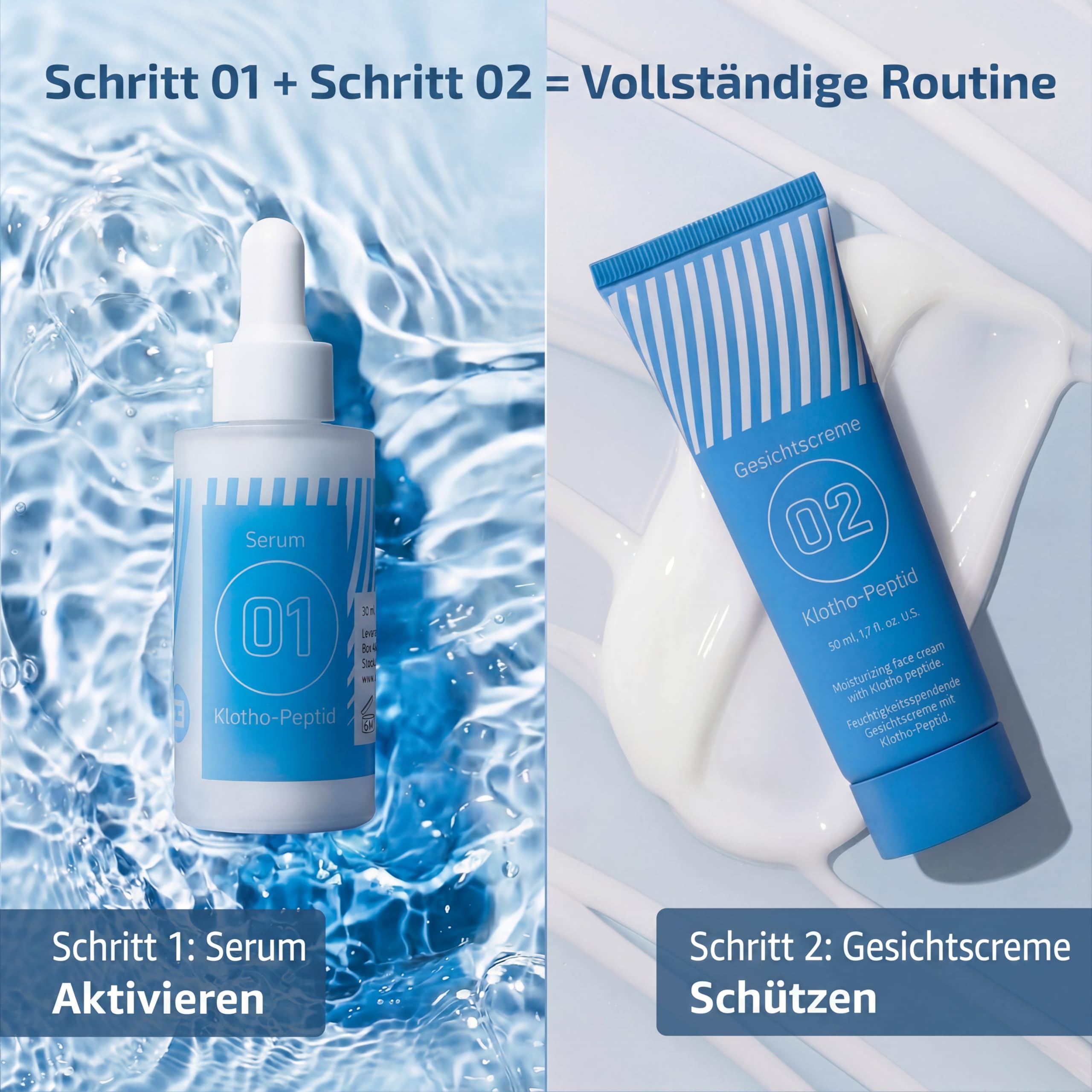 EiE 01 Klotho Peptide Serum fürs Gesicht - reduziert Falten & stärkt Elastizität - Peptides Gesichtsserum mit Hyaluron & Retinol, Anti Falten Gesichtspflege, Skin Care Hergestellt in Schweden, 30ml