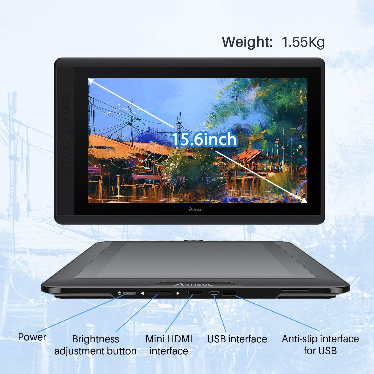 Best Deal Cheap 🛒 Artisul D16 15.6 Inch Drawing Display FHD Graphics Drawing Monitor with 8192 Levels Pen Pressure 7 Hotkeys and a Dial for Drawing, Home Office and Remote Work Buy 1 get 1 Artisul D16 15.6 Inch Drawing Display FHD Graphics Drawing Monitor with 8192 Levels Pen Pressure 7 Hotkeys and a Dial for Drawing, Home Office and Remote Work