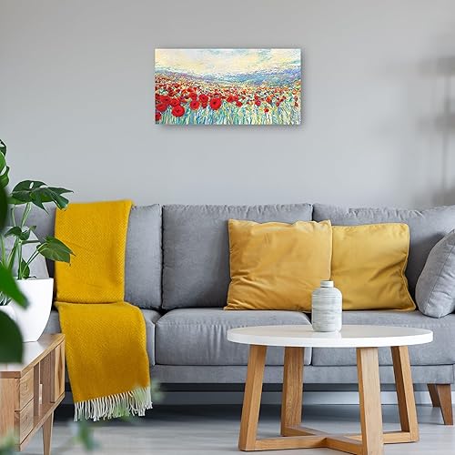 Miniatura 2 de Fine Art Canvas Decoración de pared de lienzo de amapolas de oz por la artista Iris Scott para sala de estar, dormitorio, baño, cocina, oficina,