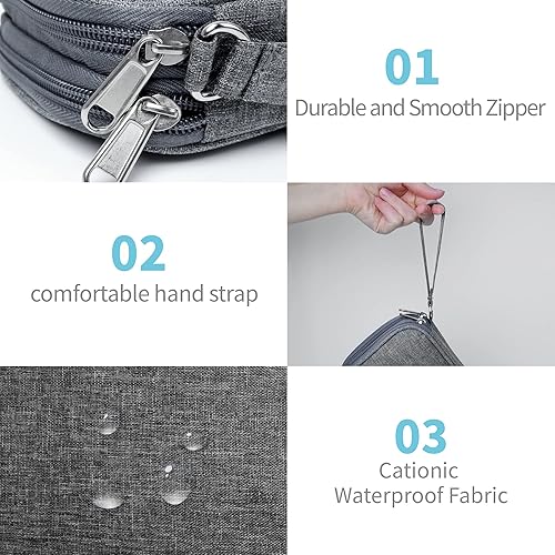 Miniatura 5 de Lcsmaokin Organizador de viaje electrónico bolsa de almacenamiento electrónica portátil impermeable para almacenamiento de cable de carga pequeño