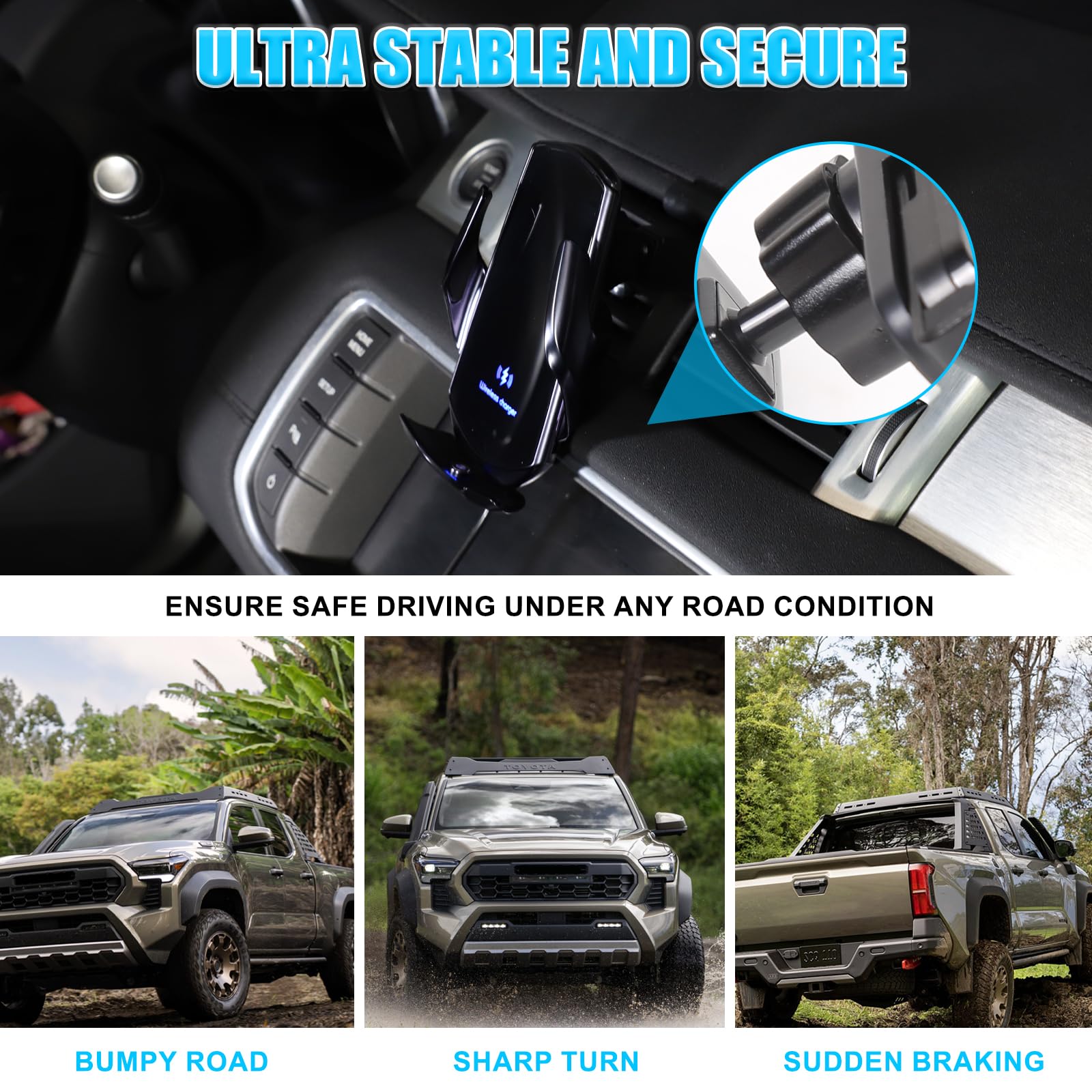 METYOUCAR Soporte de teléfono de coche para LR Evoque 2012-2018 para rejilla de ventilación central, soporte fijo giratorio para teléfono móvil para coche, apto para iPhone, Android y smartphones