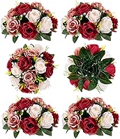 Vista 9 de BLOSMON Bolas de Flores para Bodas, Centros de Mesa de Rosas, 2 Piezas, Flores Artificiales Negras, Bolas Florales Colgantes, Decoración de Arreglos