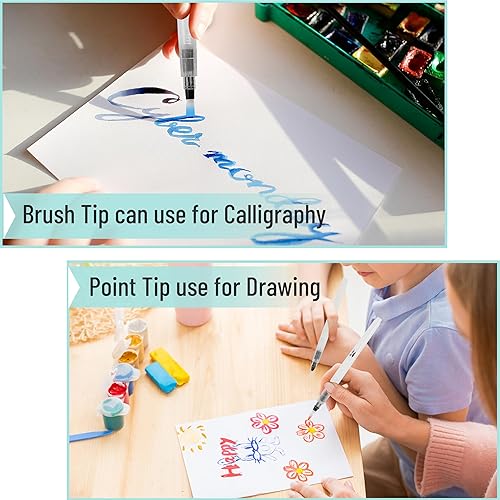 Miniatura 4 de Mr. Pen - Bolígrafos de acuarela, 6 piezas, juego de pinceles de acuarela, pincel de agua, bolígrafos de acuarela, bolígrafo de pincel recargable