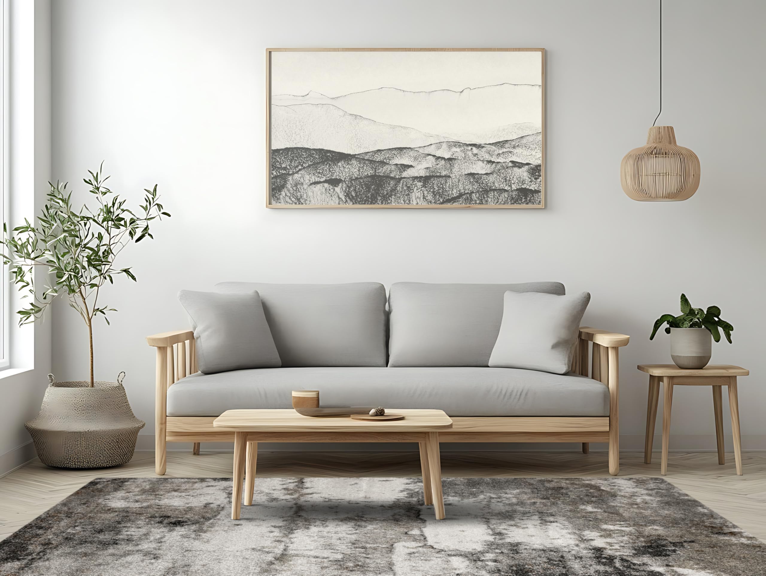 Ponte Moderne Teppiche Wohnzimmer Grau Beton 140x190 cm, Teppich Schlafzimmer, Tepich Waschbarer, Bedroom Carpets, Rug The Carpet Living Room, Area Rugs, Teppiche Gegend Rechteckig, dywan