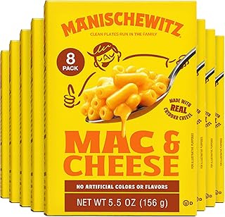 Manischewitz Kosher Mac & Cheese, 5.5oz (8 Pack) Made with Real Cheddar Cheese, No Artificial Colors of Flavors, Certified Kosher