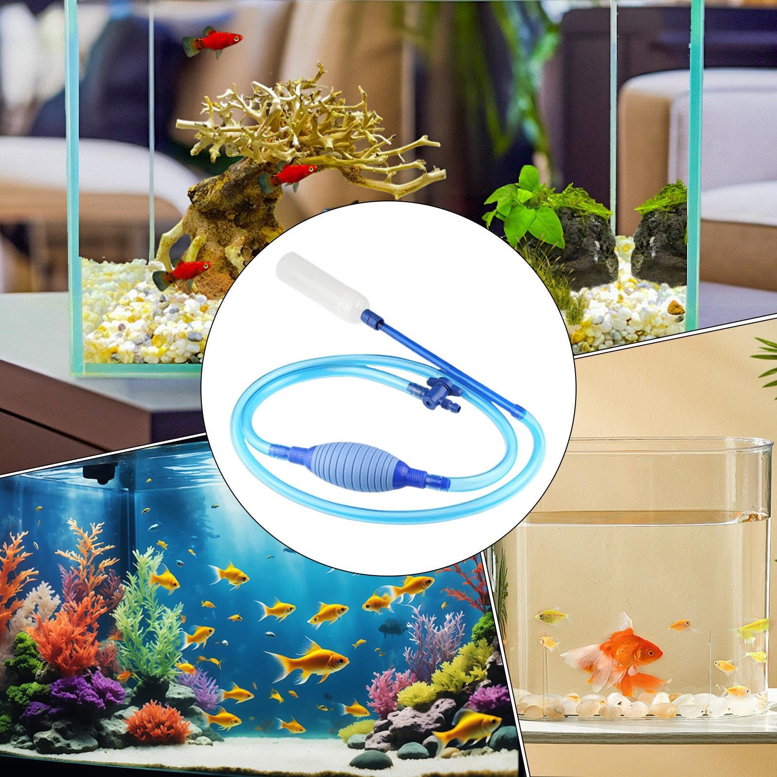 Generico Aspirateur pour aquarium pour la maison – Siphon avec pompe pour aquarium, outil portable pour le changement | Nettoyant pour aquariums pour étangs, fontaines, salés, desserts