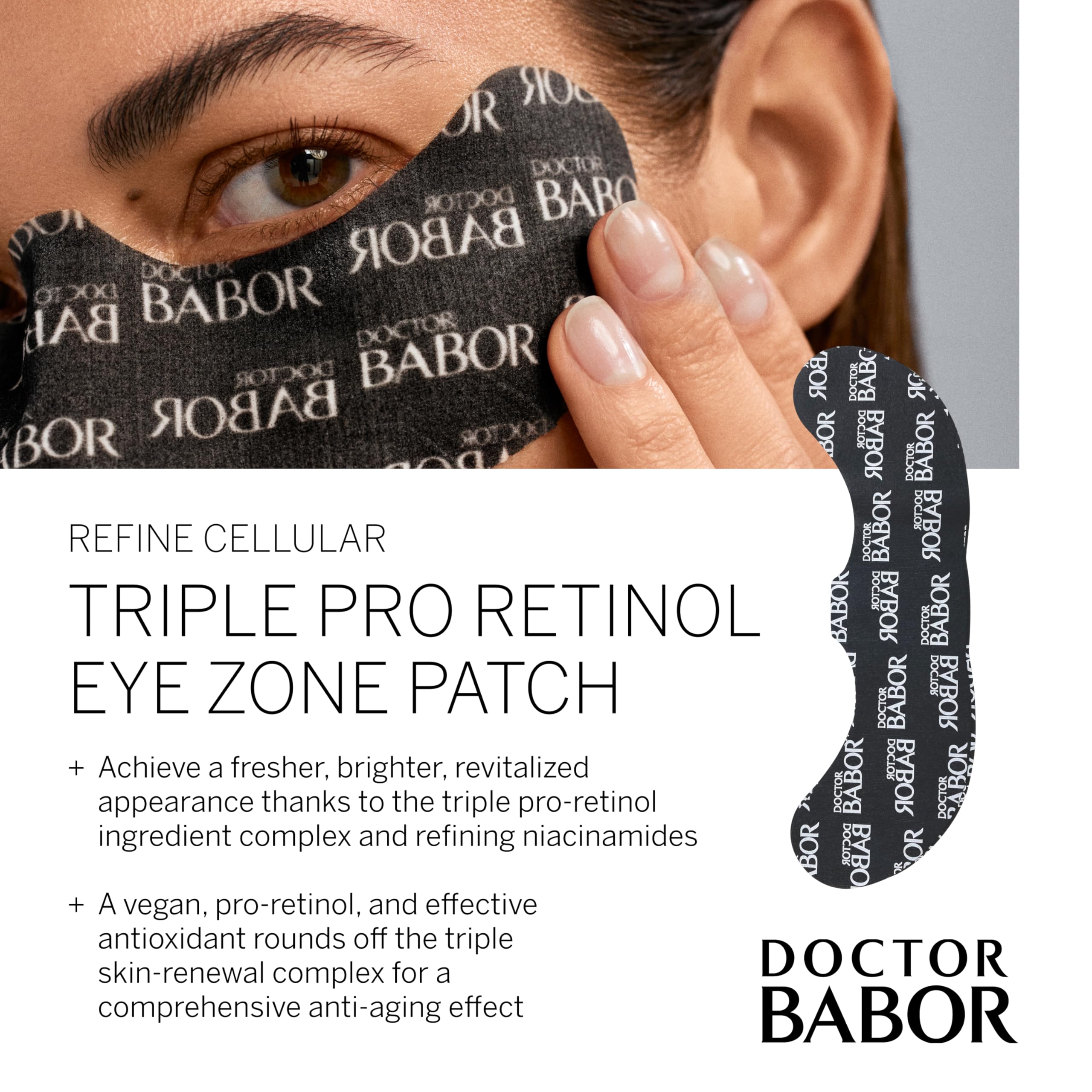 BABOR DOCTOR Retinol Eye Patches, Anti-Aging Eye Treatment, Fight Against Dark Circles, Tightenting and Anti-Wrinkle Eye Mask, 5 Pack