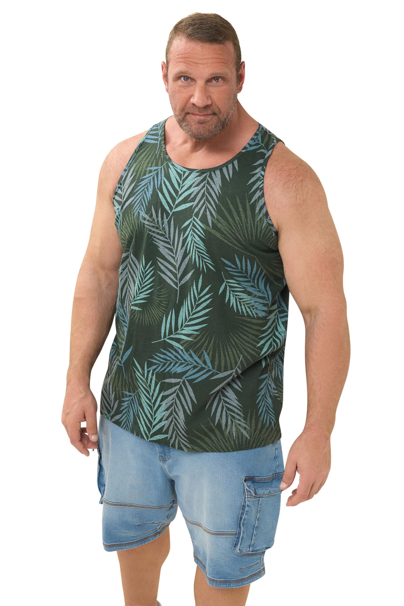 BadRhino Big & Tall Leaf Print Vest - Men's - Plus Size Curve