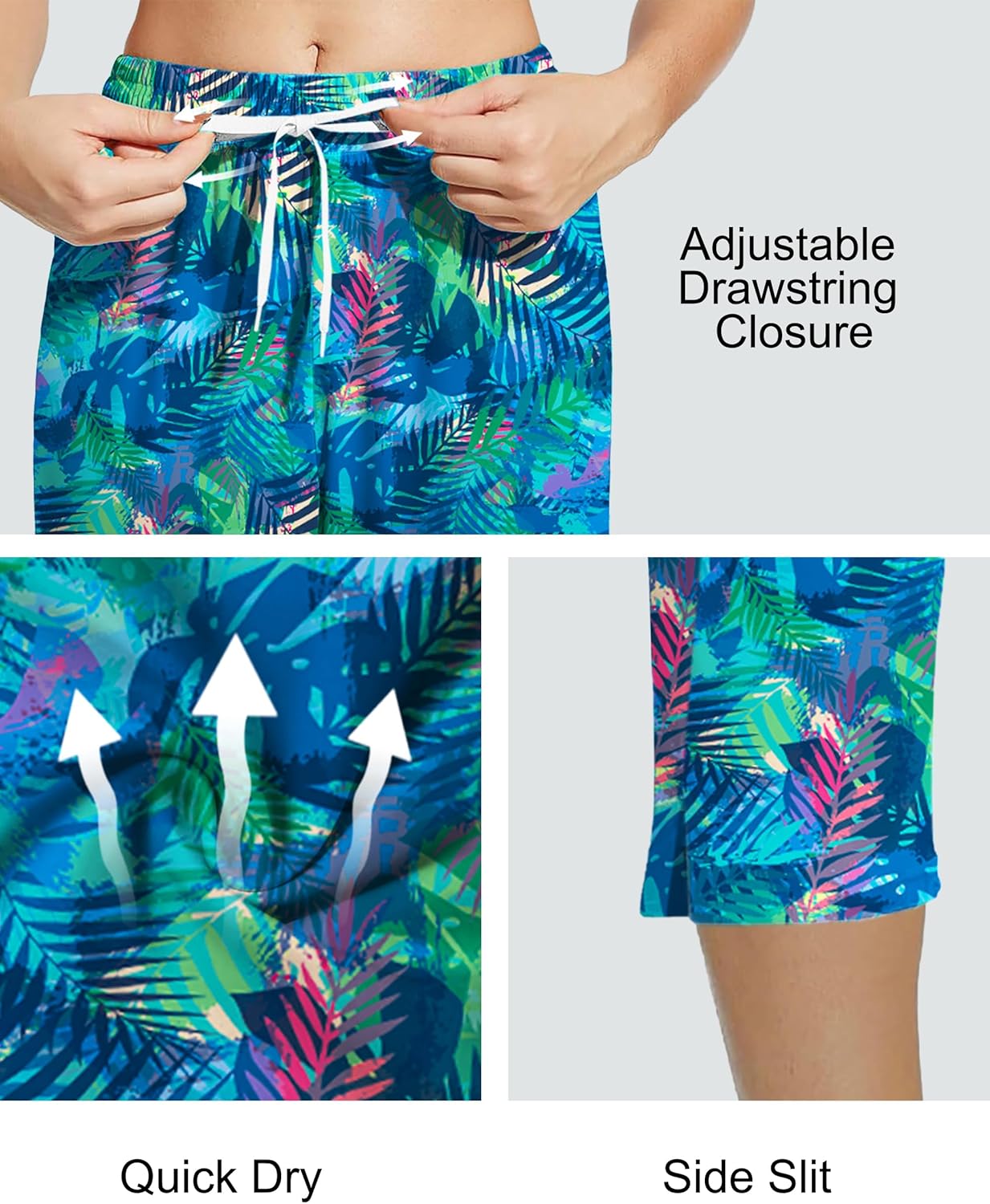 Deerose Women Capris Pants Quick Dry Beach Swimming Pants with Pockets - Image 3