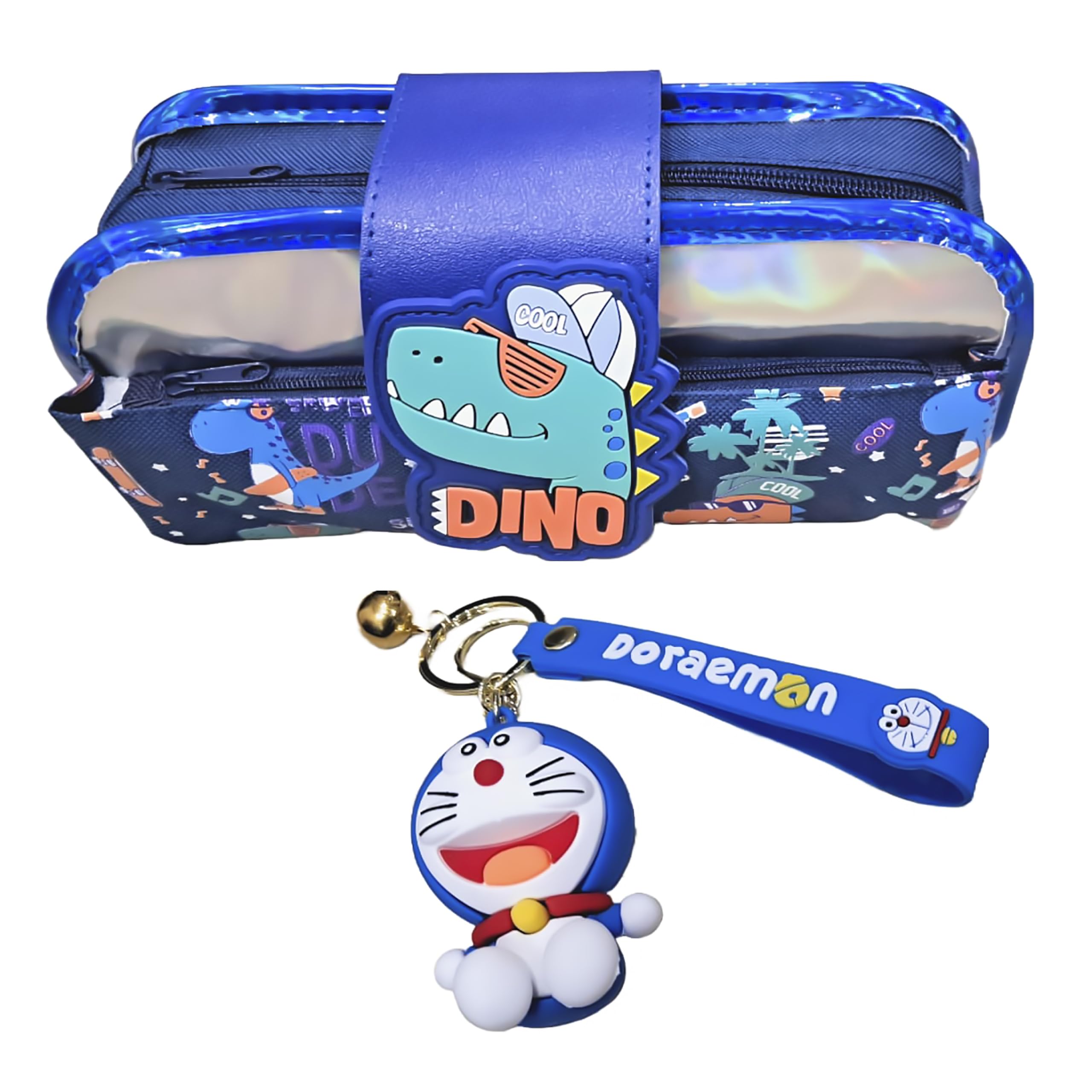 FETE PROPZ Pencil Pen Case with Keychain for Kids, Big Capacity Pencil Pouch Cute Cartoon Stationery Bag Organizer for School Office Supplies Students Children Gift(Dino) (B0CXY616L1) Amazon Price History, Amazon Price Tracker