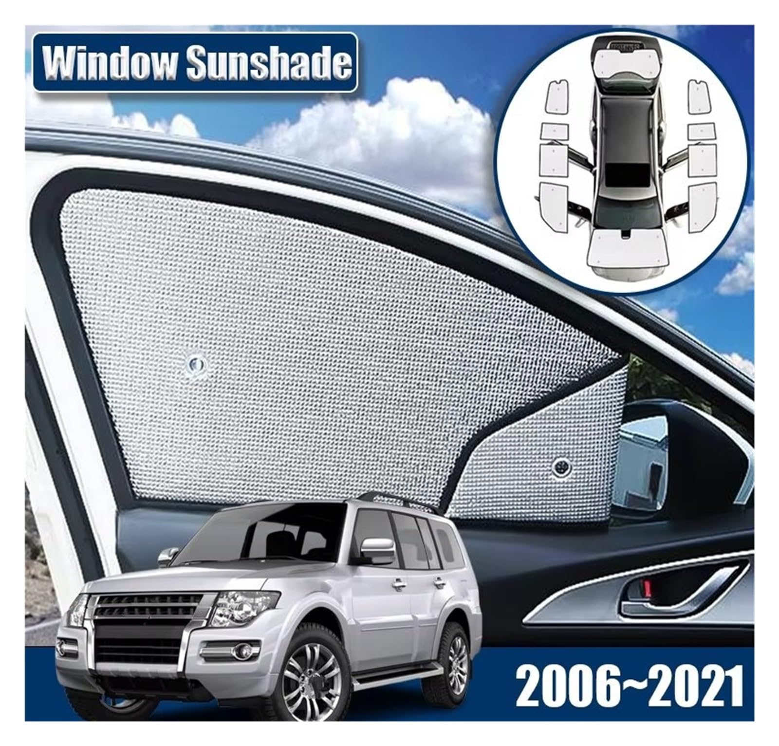 Parasol de Coche para Mitsubishi para Pajero 4 para Montero para Shogun V80 V73 V93 2006-2021 Parasol para Parabrisas De Coche Parasol para Parabrisas(All Sunshades)
