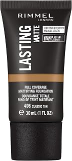 Rimmel Lasting Matte Full Coverage Light-weight Foundation 30ml, 406 Classic Tan
