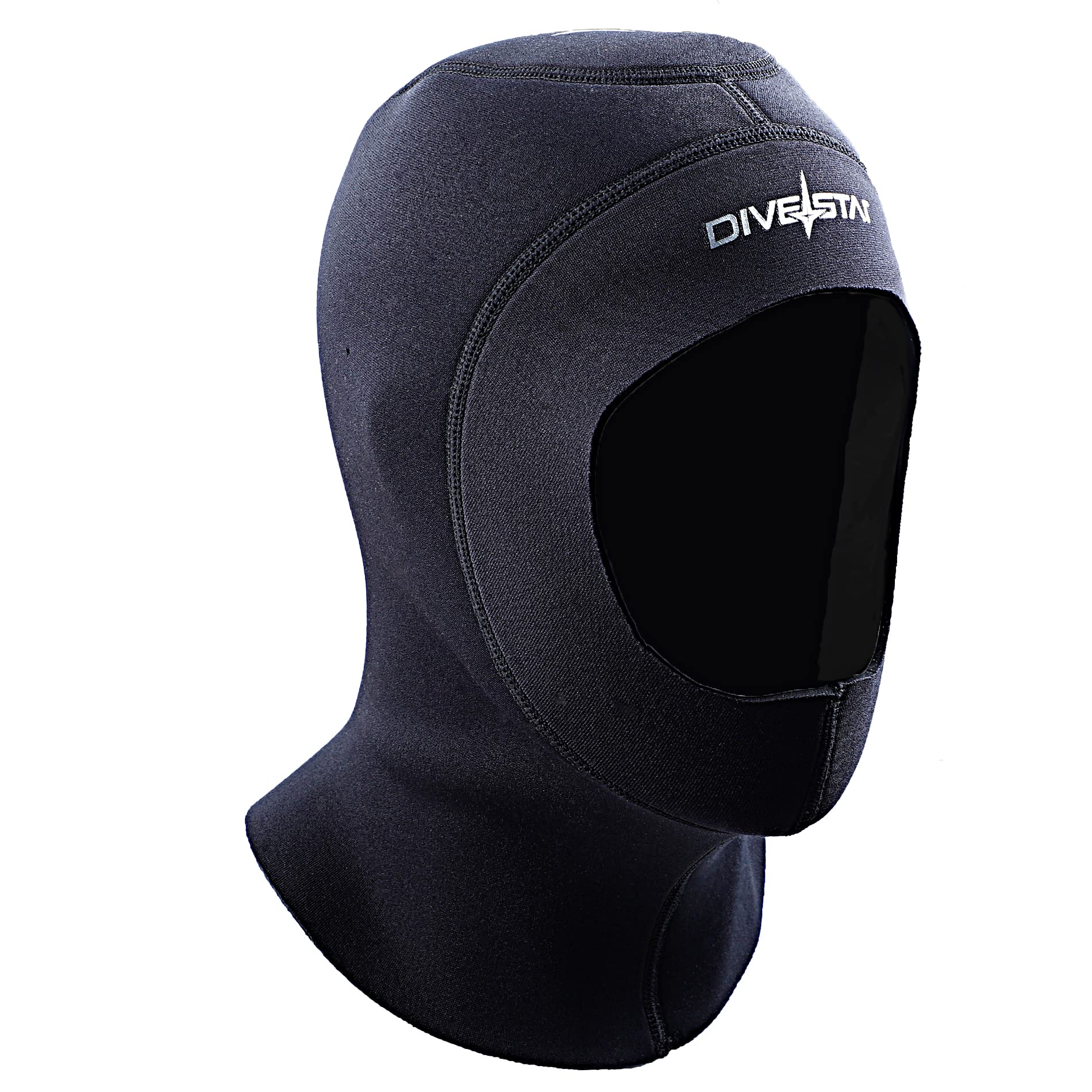 DIVESTAR Neoprenowy kaptur do nurkowania dla mężczyzn i kobiet, 3 mm, do surfowania, kajaka, snorkelingu, żeglowania, sportów wodnych (XL, czarny, 3 mm)