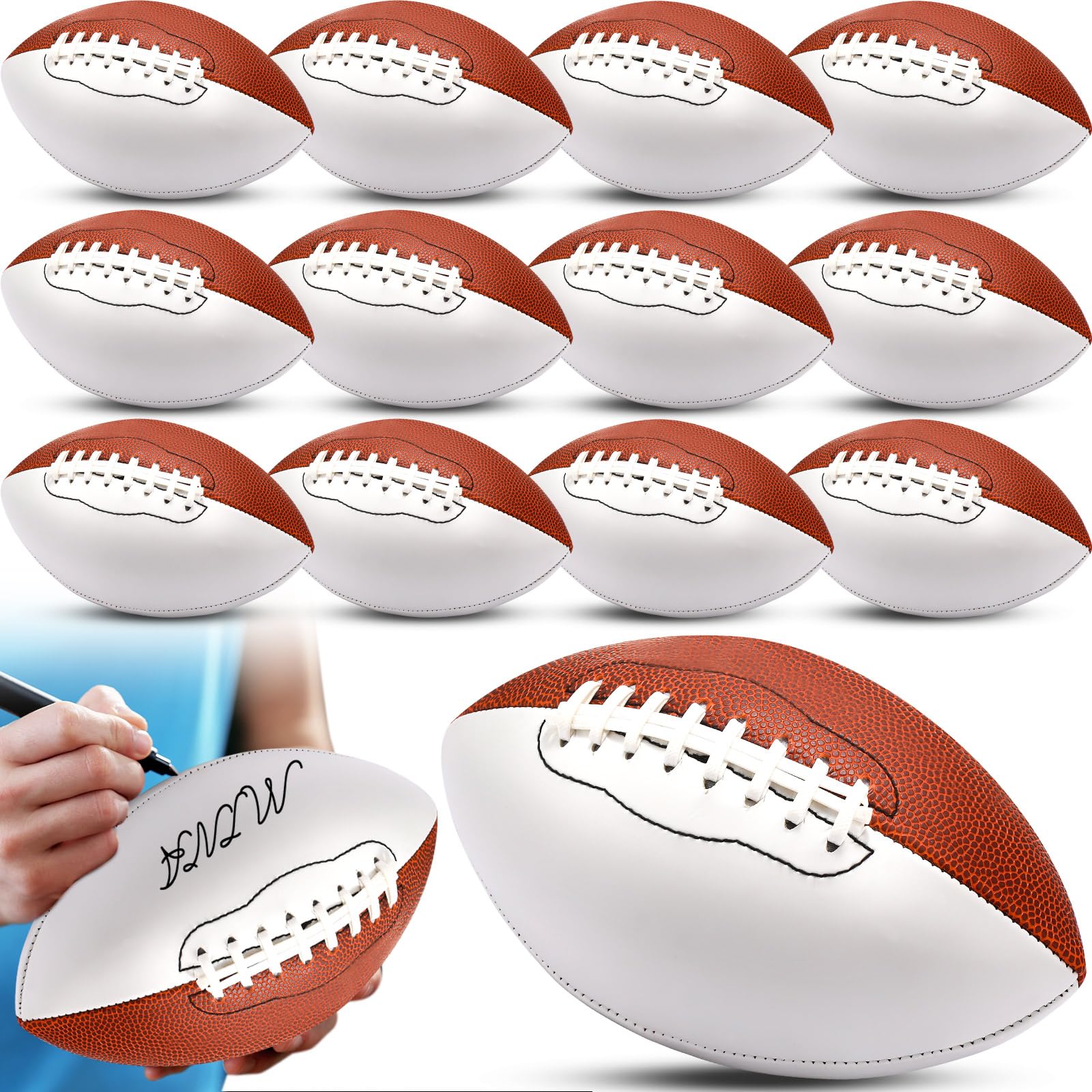 Jenaai Autógrafo de fútbol americano tamaño 3 de 20,8 cm, trofeo de fútbol americano personalizado para juego de rugby