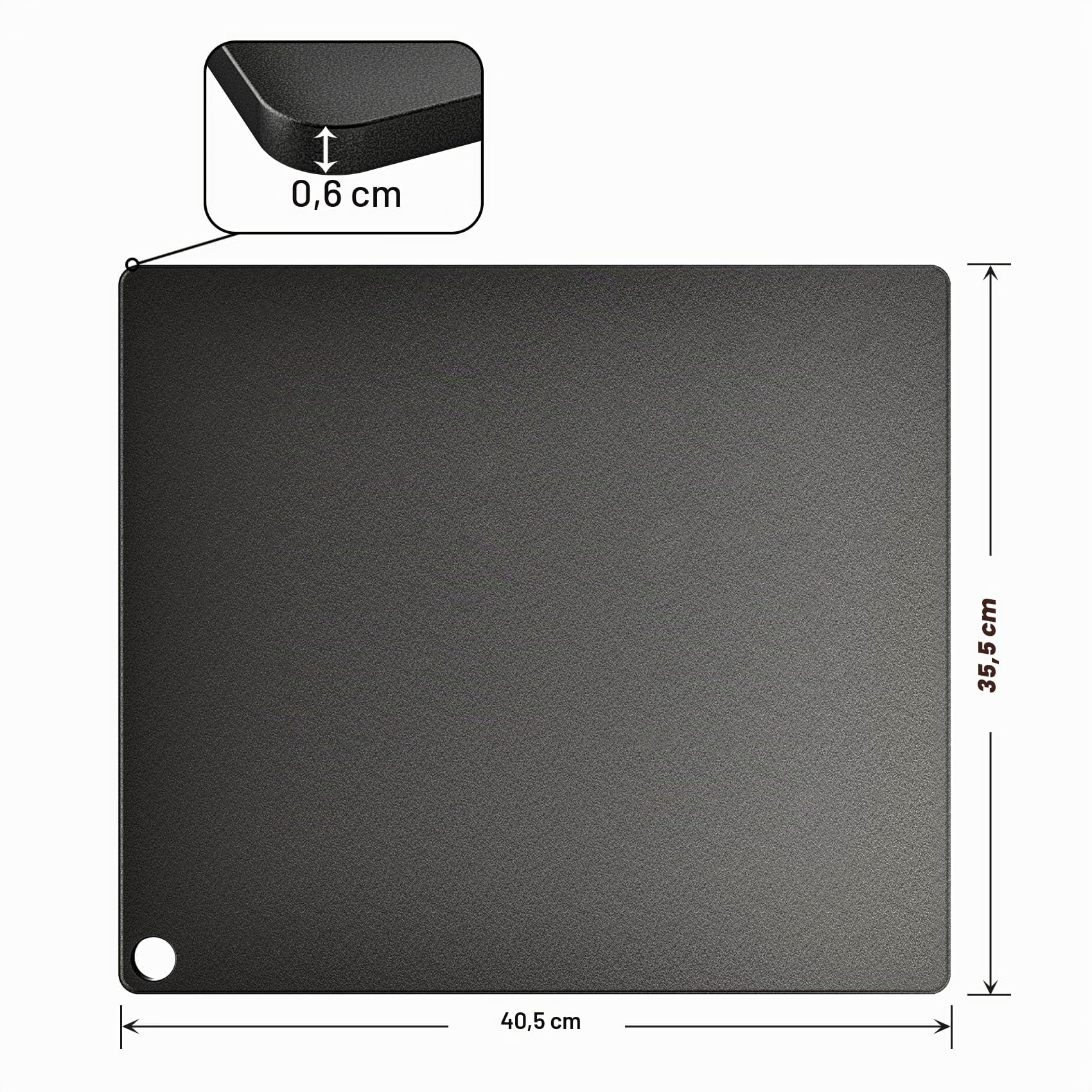 onlyfire 40 x 35 cm Plaque à Pizza en Acier Réfractaire pour Four et Barbecue - Planche à Pizza Antiadhésive - Cuisson Rapide et Homogène des Pizzas, Pains et Pâtisseries - Épaisseur de 6 mm